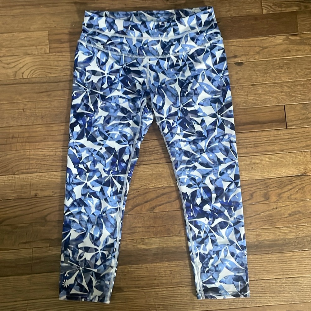 Athleta blue patterned leggings for women